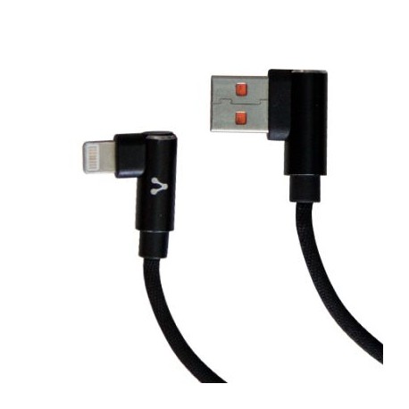 CABLE VORAGO CAB-306 USB A LIGHTNING 2.4A 1M 90 GRADOS NEGRO