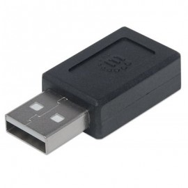 ADAPTADOR MANHATTAN 354653 USB MACHO A USB C HEMBRA NEGRO