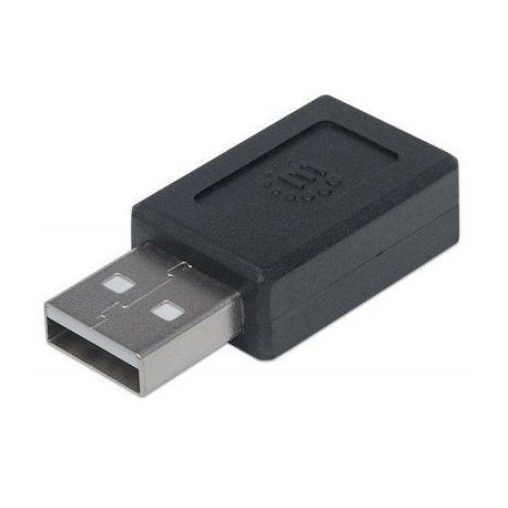 ADAPTADOR MANHATTAN 354653 USB MACHO A USB C HEMBRA NEGRO