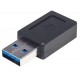 ADAPTADOR MANHATTAN USB A MACHO A USB C HEMBRA NEGRO 354714
