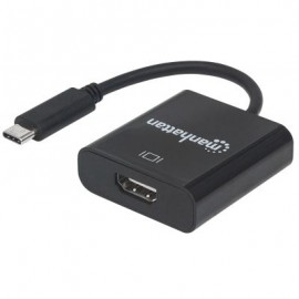ADAPTADOR MANHATTAN USB-C 3.1 MACHO A HDMI HEMBRA NEGRO 151788