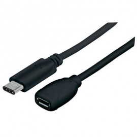 CABLE MANHATTAN USB C MACHO A MICRO USB B HEMBRA 15 CM NEGRO 353335