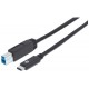 CABLE USB MANHATTAN TIPO C - B MACHO 1.0 MTS NEGRO V3.1 GEN2 353380