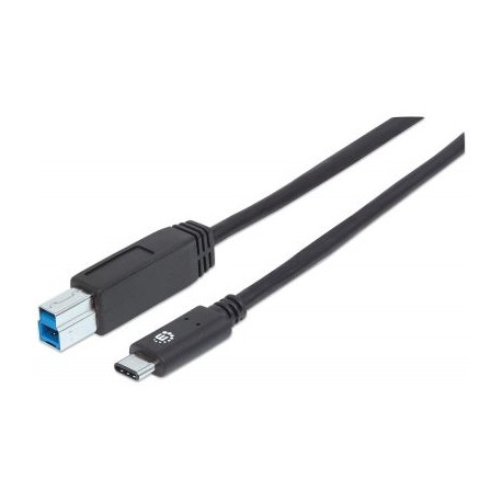 CABLE USB MANHATTAN TIPO C - B MACHO 1.0 MTS NEGRO V3.1 GEN2 353380
