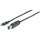 CABLE USB MANHATTAN TIPO C - B MACHO 2.0 MTS NEGRO V3.1 GEN2 354998