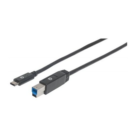 CABLE USB MANHATTAN TIPO C - B MACHO 2.0 MTS NEGRO V3.1 GEN2 354998