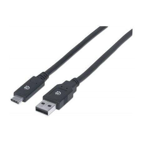 CABLE USB MANHATTAN TIPO C - A MACHO 2.0 MTS NEGRO V3.1 GEN1 354974