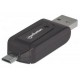 LECTOR DE MEMORIAS MANHATTAN EXTERNO MICRO USB / USB 2.0 NEGRO 406215