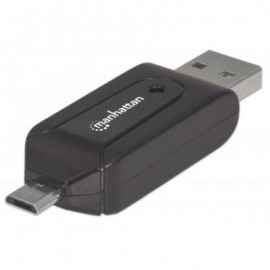LECTOR DE MEMORIAS MANHATTAN EXTERNO MICRO USB / USB 2.0 NEGRO 406215