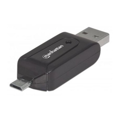 LECTOR DE MEMORIAS MANHATTAN EXTERNO MICRO USB / USB 2.0 NEGRO 406215