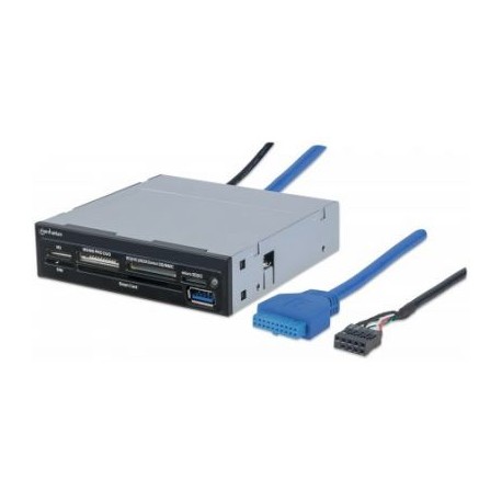 LECTOR DE TARJETAS MANHATTAN BAHIA INTERNA 3.5" USB 3.0, 34 EN 1 10197