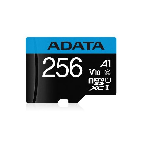 MEMORIA MICRO SD ADATA NEGRO 256GB CL10 A1 UHS-I AUSDX256GUICL10A1-RA1