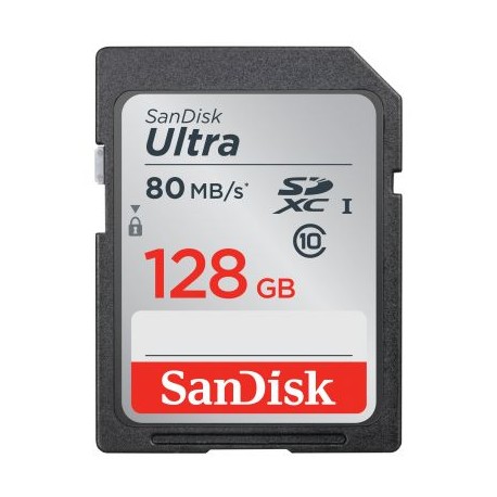 MEMORIA SD SANDISK ULTRA 128GB SDHC C10 U1 (SDSDUNC-128G-GN6IN) 80MB/S