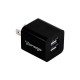 CARGADOR PARA PARED VORAGO AU-106 CON 2 PUERTOS USB NEGRO
