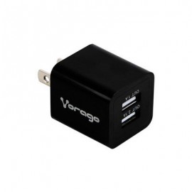 CARGADOR PARA PARED VORAGO AU-106 CON 2 PUERTOS USB NEGRO