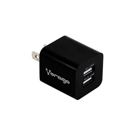 CARGADOR PARA PARED VORAGO AU-106 CON 2 PUERTOS USB NEGRO