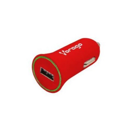 CARGADOR PARA AUTO VORAGO AU-101-RD ROJO