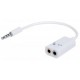 ADAPTADOR 3.5MM - AUDIO/MICROFONO MANHATTAN, COLOR BLANCO, 354561