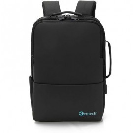 MOCHILA GETTTECH GMD-22003 15.6" DECK RESISTENTE AGUA USB NEGRA