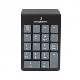 TECLADO PERFECT CHOICE PC-201014 USB NUMERICO NEGRO INALAMBRICO