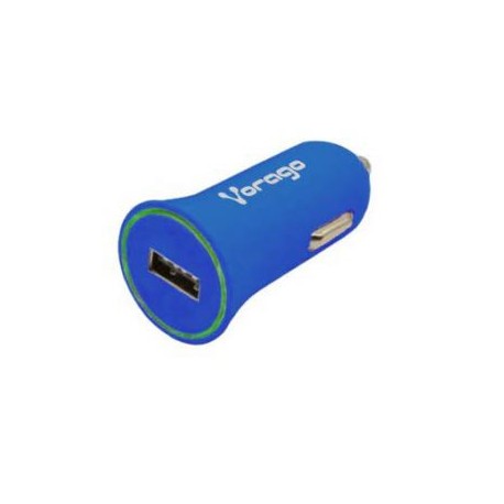 CARGADOR PARA AUTO VORAGO AU-101-BL CON 1 PUERTO USB AZUL