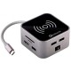 HUB TIPO C Y CARGADOR INALAMBRICO GETTTECH GHW-69401 HDMI/RJ45/SD/3.5