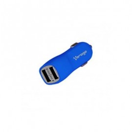 CARGADOR PARA AUTO VORAGO 2 PUERTOS USB AZUL BLISTER AU-103-BL
