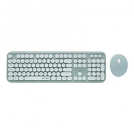 KIT TECLADO Y MOUSE INALAMBRICOS ACTECK VINTAGE T520 VERDE AC-923200