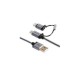 CABLE VERBATIM 2 EN 1 MICRO USB & LIGHTNING TENSADO NEGRO 99217