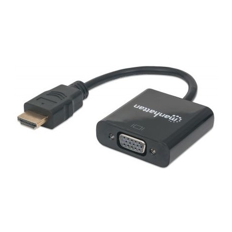 CONVERTIDOR MANHATTAN HDMI A VGA NEGRO BOLSA 151467