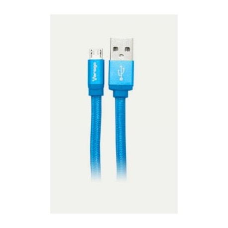 CABLE MICRO USB VORAGO CAB-113 AZUL 1 METRO BOLSA
