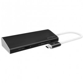 HUB USB TIPO C ACTECK USB 3.0/HDMI/RJ45/mSD/SD NEGRO 6 PTOS AC-923071