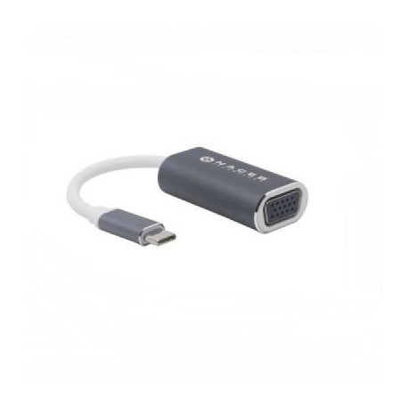 ADAPTADOR USB TIPO C A VGA NACEB NA-0110 - PLATA