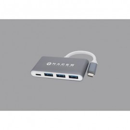 ADAPTADOR USB TIPO C A PD NACEB NA-0112 USB 3.0 + PD PLATA