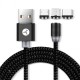 CABLE CARGADOR USB TECHZONE TZCABTRI01 LIGHTNING USB Y TIPO C NEGRO 1M
