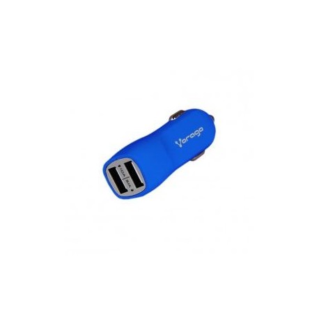 CARGADOR PARA AUTO VORAGO 2 PUERTOS USB AZUL BLISTER AU-103-BL