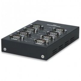 CONVERTIDOR USB A SERIAL RS-232 8 PUERTOS MANHATTAN 151054 NEGRO