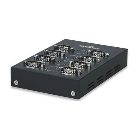 CONVERTIDOR USB A SERIAL RS-232 8 PUERTOS MANHATTAN 151054 NEGRO
