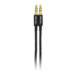 CABLE AUXILIAR VORAGO CAB-115 NEGRO METALICO 3.5MM A 3.5 MM BOLSA