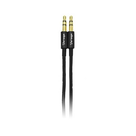 CABLE AUXILIAR VORAGO CAB-115 NEGRO METALICO 3.5MM A 3.5 MM BOLSA