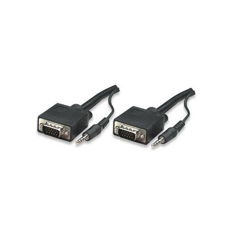 CABLE SVGA MANHATTAN MONITOR 8MM HD15M-M+AUDIO 20.0M 326681