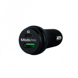 CARGADOR DE AUTO MOBIFREE USB A Y USB TIPO C NEGRO MB-923330