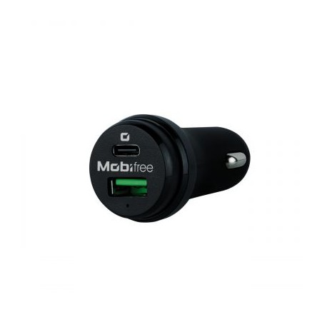 CARGADOR DE AUTO MOBIFREE USB A Y USB TIPO C NEGRO MB-923330