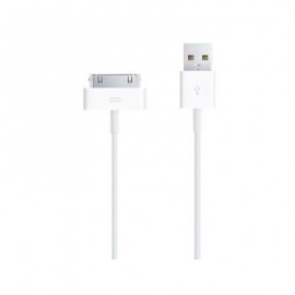 CABLE USB A 30-PIN MACHO BLANCO PARA IPOD/IPHONE/IPAD APPLE MA591E/C