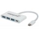 HUB USB-C MANHATTA 3x USB-A, 1x USB-C BLANCO 163552