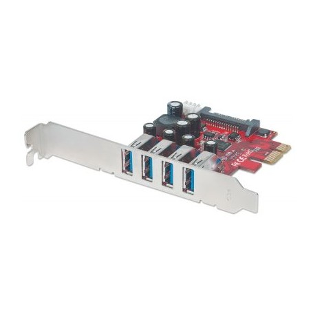 TARJETA PCIe USB 3.0 4 PUERTOS MANHATTAN 152884