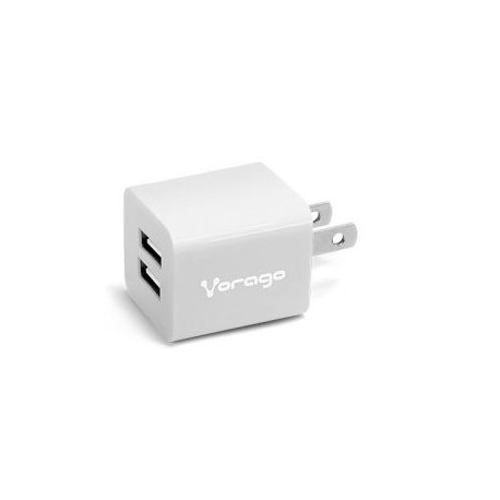 CARGADOR PARA PARED VORAGO AU-106 CON 2 PUERTOS USB BLANCO