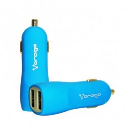 CARGADOR PARA AUTO VORAGO AU-103 CON 2 PUERTOS USB AZUL