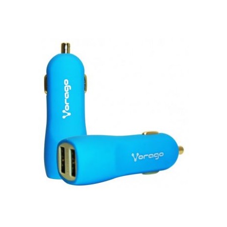 CARGADOR PARA AUTO VORAGO AU-103 CON 2 PUERTOS USB AZUL