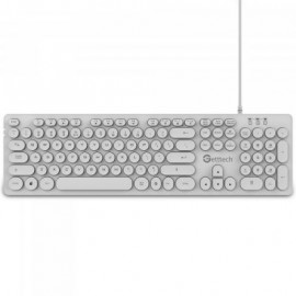 TECLADO GETTTECH GTI-28201B IGNITE BACKLIGHT USB BLANCO 105 TECLAS